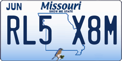 MO license plate RL5X8M