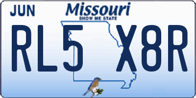 MO license plate RL5X8R