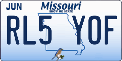 MO license plate RL5Y0F