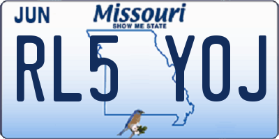 MO license plate RL5Y0J