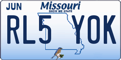 MO license plate RL5Y0K