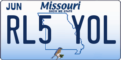 MO license plate RL5Y0L