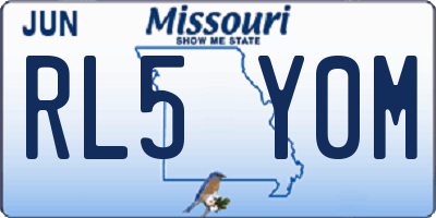 MO license plate RL5Y0M
