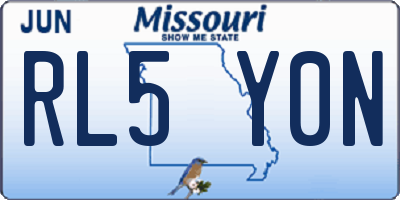 MO license plate RL5Y0N