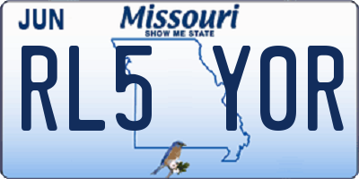 MO license plate RL5Y0R