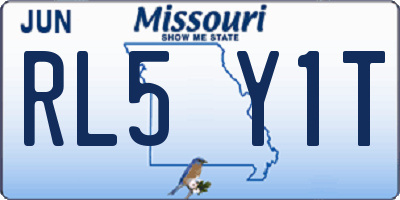 MO license plate RL5Y1T