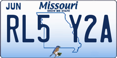 MO license plate RL5Y2A