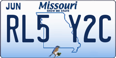 MO license plate RL5Y2C