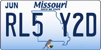 MO license plate RL5Y2D