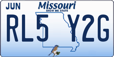 MO license plate RL5Y2G