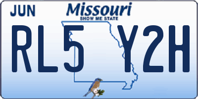 MO license plate RL5Y2H