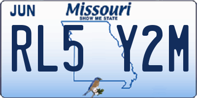 MO license plate RL5Y2M
