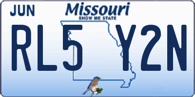 MO license plate RL5Y2N