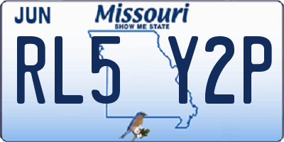 MO license plate RL5Y2P