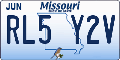 MO license plate RL5Y2V