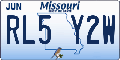 MO license plate RL5Y2W
