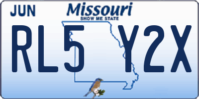 MO license plate RL5Y2X