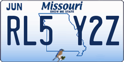 MO license plate RL5Y2Z
