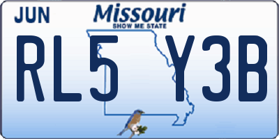 MO license plate RL5Y3B