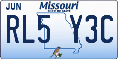 MO license plate RL5Y3C