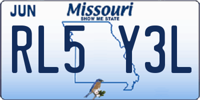 MO license plate RL5Y3L