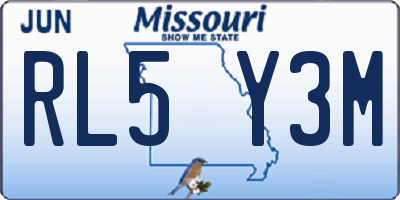 MO license plate RL5Y3M
