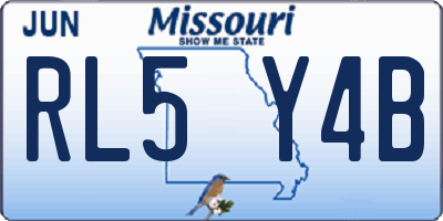 MO license plate RL5Y4B