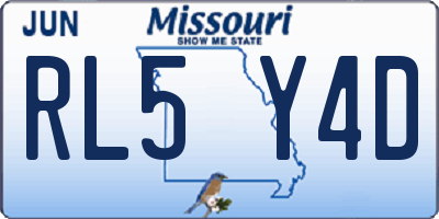 MO license plate RL5Y4D