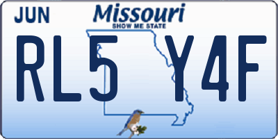 MO license plate RL5Y4F