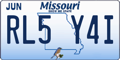 MO license plate RL5Y4I
