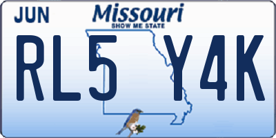 MO license plate RL5Y4K