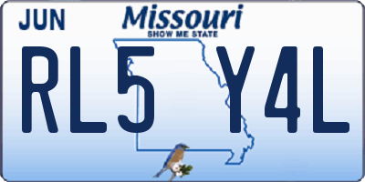 MO license plate RL5Y4L