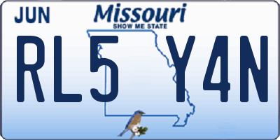 MO license plate RL5Y4N