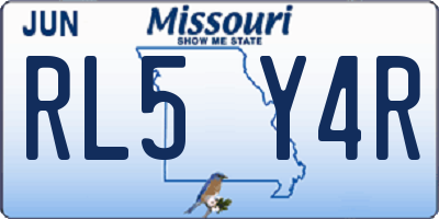 MO license plate RL5Y4R
