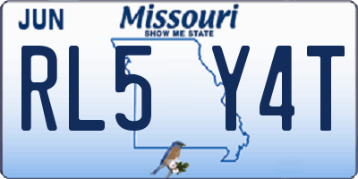MO license plate RL5Y4T