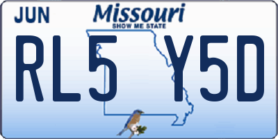 MO license plate RL5Y5D