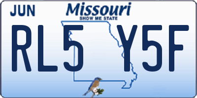 MO license plate RL5Y5F