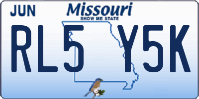 MO license plate RL5Y5K