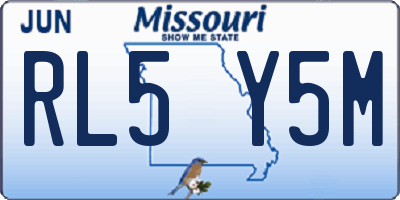 MO license plate RL5Y5M