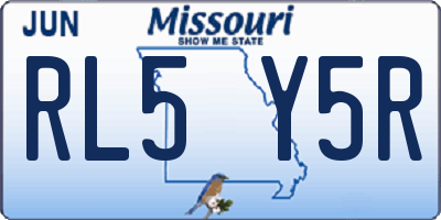 MO license plate RL5Y5R