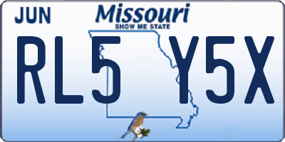 MO license plate RL5Y5X
