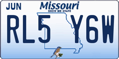 MO license plate RL5Y6W