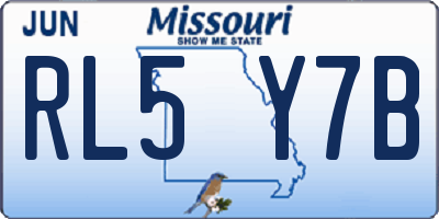 MO license plate RL5Y7B