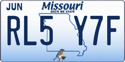 MO license plate RL5Y7F