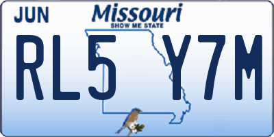 MO license plate RL5Y7M