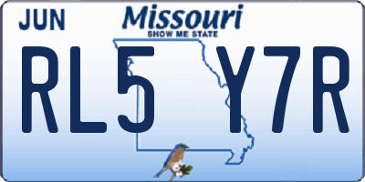 MO license plate RL5Y7R