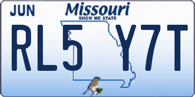 MO license plate RL5Y7T