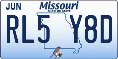 MO license plate RL5Y8D