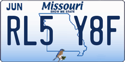 MO license plate RL5Y8F