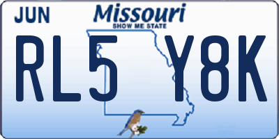 MO license plate RL5Y8K